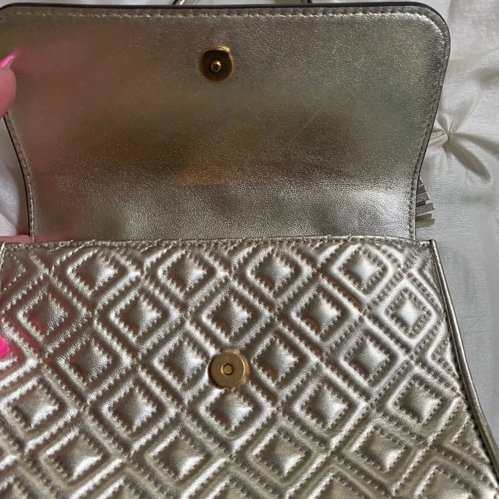 Tory Burch Gold Small Fleming Leather Handbag - Picture 9 of 13